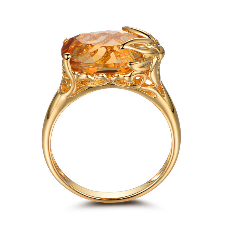 Engagement Ring Citrine Gemstone Ring